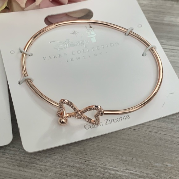 Disney Parks Rose Gold Minnie Bow Bracelet Set - Picture 2 of 5